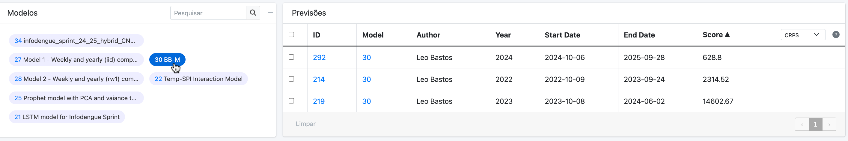 model select